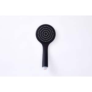 Wide Colorful Handheld Shower Head with Silicone Grip 6 Colors (Black)