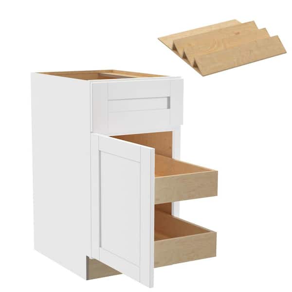 Home Decorators Collection Washington Vesper White Plywood Shaker Assembled Base Kitchen Cabinet Left 2ROT ST18 W in. 24 D in. 34.5 in. H