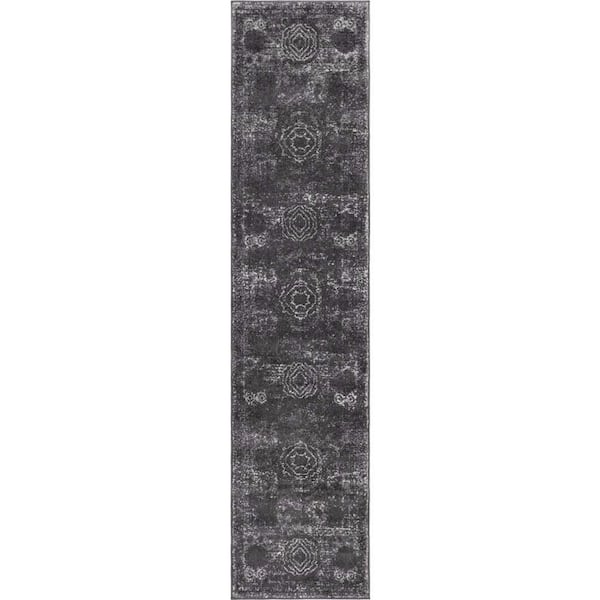 Unique Loom Bromley Wells Dark Gray 2' 0 x 8' 8 Area Rug