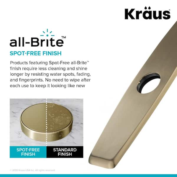 KRAUS 10.25 in. Kitchen Faucet Single Hole Deck Plate in Spot Free Antique Champagne Bronze