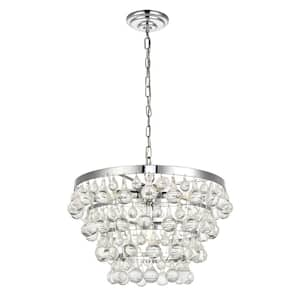 Timeless Home 17 in. 5-Light Chrome Pendant Light, Bulbs Not Included