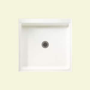 42 in. L x 42 in. W Alcove Shower Pan Base with Center Drain in Tahiti White