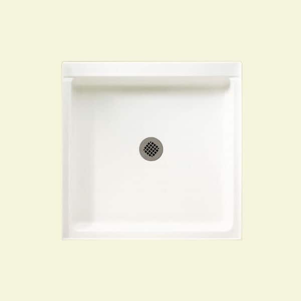 Swan 42 in. L x 42 in. W Alcove Shower Pan Base with Center Drain in Tahiti White