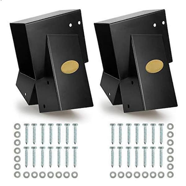 Heavy Duty Swing Set Brackets for A-Frame with All Mounting Hardware, Black - 2-Pack