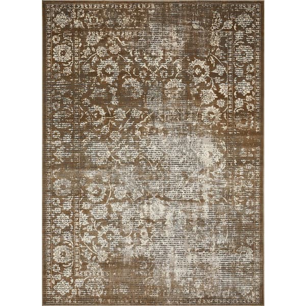 Aysal Alazah Beige 6 ft. 7 in. x 9 ft. 2 in. Geometric Polypropylene Indoor Area Rug