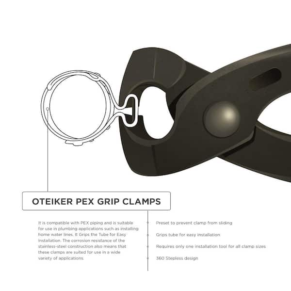 PEX SHARK BITE Oetiker Pinch Clamp Cinch Rings 3/4" STAIN STEEL 10 ct 