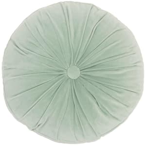 Sofia Round Rushed Velvet 16 in. x 16 in. RND Celadon Indoor Throw Pillow