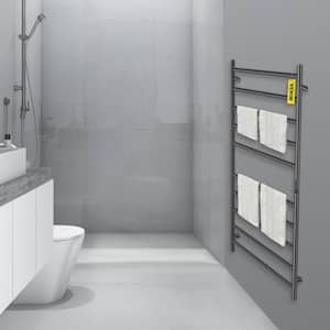 Heated Towel Rack 10-Bar Towel Warmer Rack Electric Towel Drying Rack with Timer, Plug-in/Hardwired