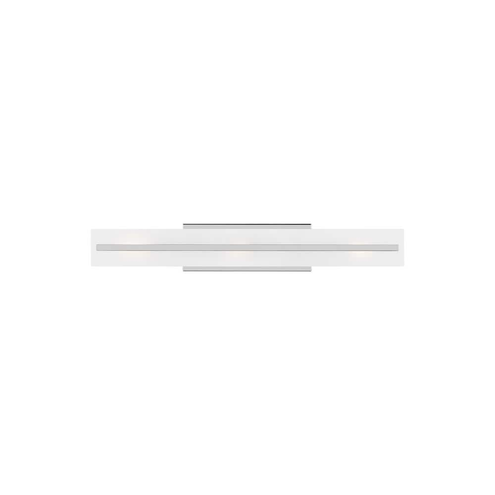 Generation Lighting Dex 29.875 in. Large 3-Light Chrome Vanity Light with Satin Etched Glass Shade