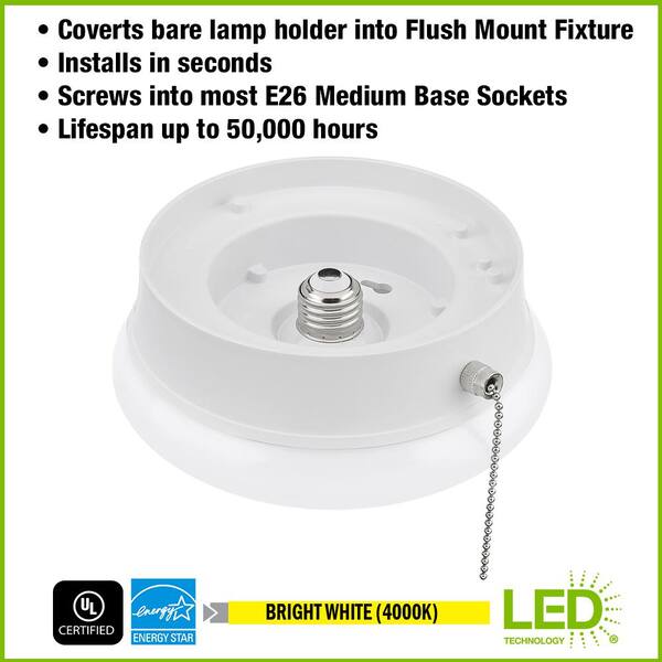 Bright White LED Flushmount Ceiling Light Lampholder Replacement Fixture 7 In 