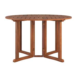 Miramar Brown Round Wood Outdoor Dining Table