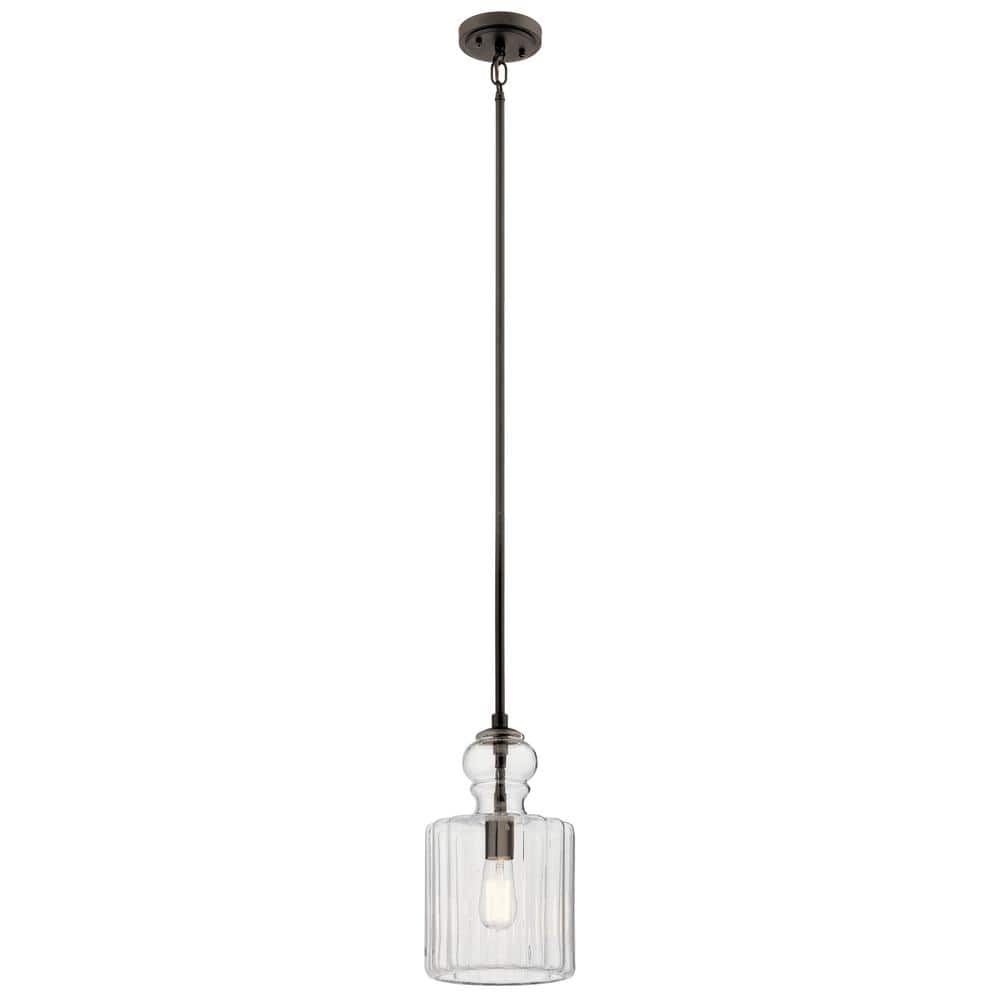 Olde Bronze 13.75" Glass Jar Pendant Light