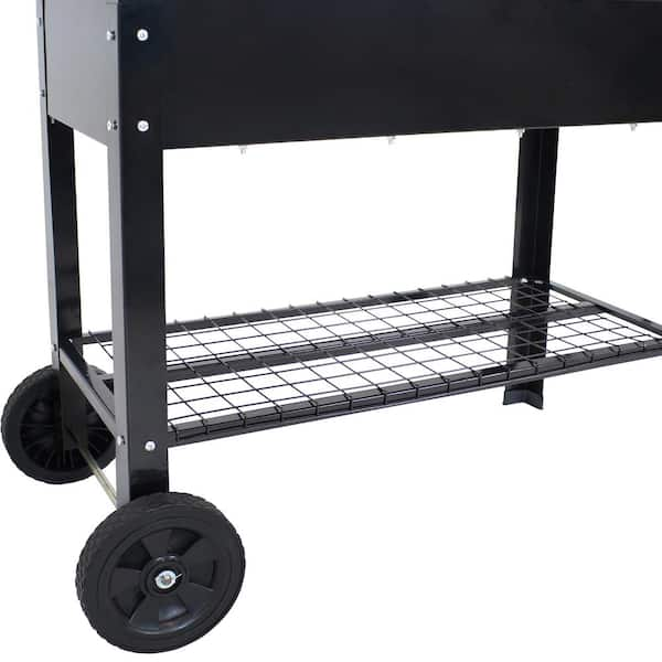 Sunnydaze Decor Heavy-Duty Steel Dump Utility Garden Cart Black