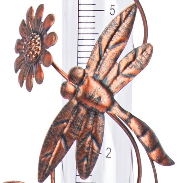 38H Outdoor Thermometer Garden Stake Metal with Bee Decoration for Patio, Garden, Porch August Grove
