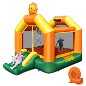 Inflatable Bounce House Jumping House Kids Playhouse with Slide and 550-Watt Blower