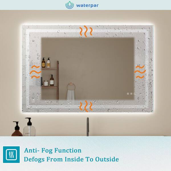 Backlit and Front Light 72 in. W x 48 in. H Rectangular Frameless
