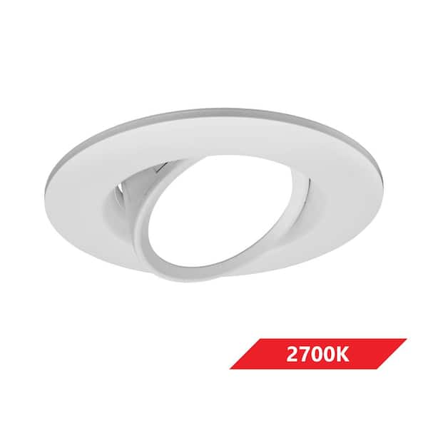 NICOR DCG Series 6 in. 2700K White Integrated LED Recessed Gimbal Trim