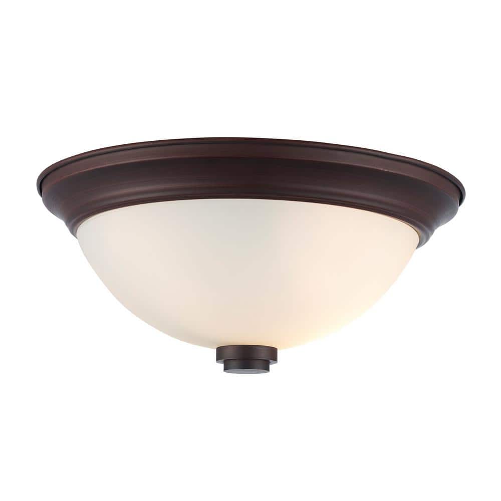 Mod Pod Rubbed Oil Bronze Glass Flushmount Light