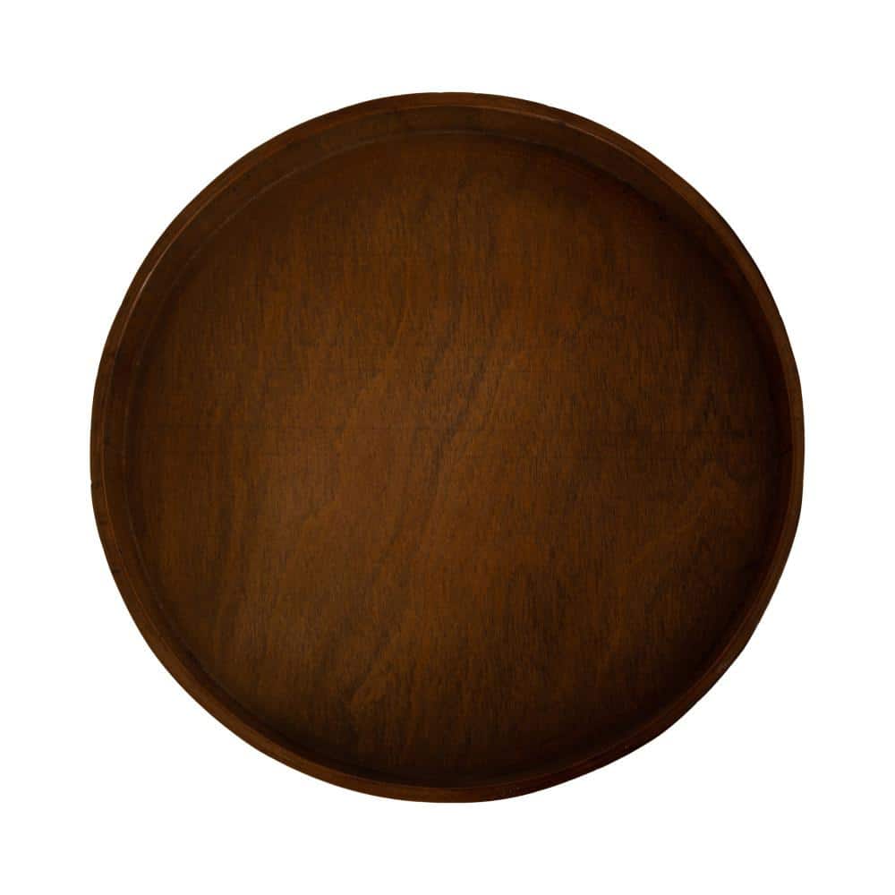 Bellport Rustic Brown Round Wood Pedestal End Table