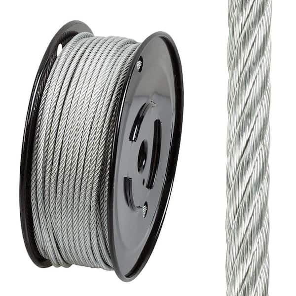 Wire Rope Everbilt Extremely Flexible 1/4 in X 100 FT Galvanized Steel  Uncoated for sale online