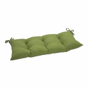 Solid Rectangular Outdoor Bench Cushion in Green