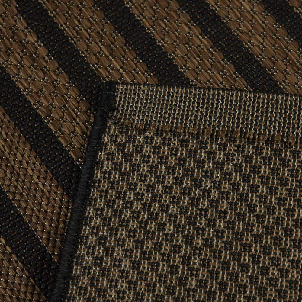 Niccolo Charcoal Gray Synthetic Stripe Indoor/Outdoor Area Rug 5' x 7'