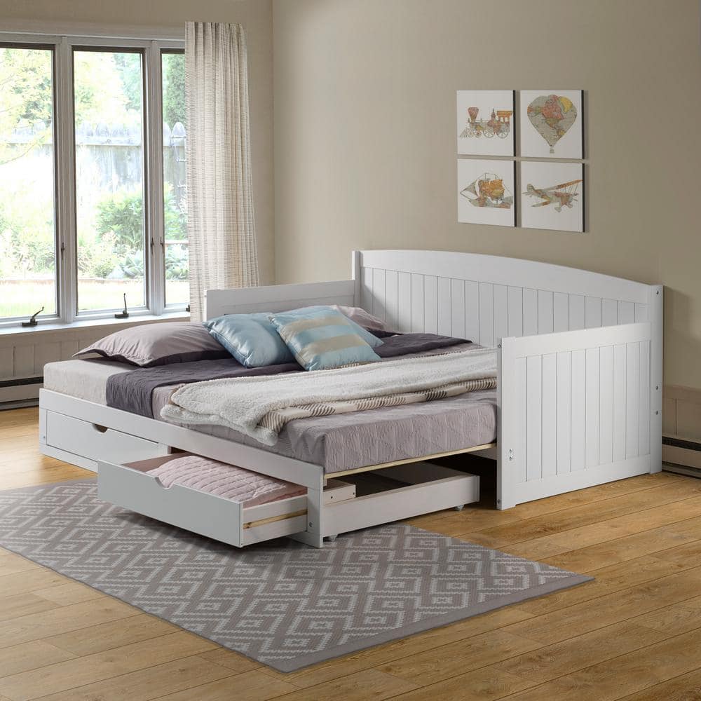White Pine King Daybed with Storage Drawers