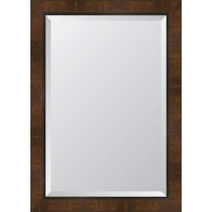 Medium Rectangle Walnut Beveled Glass Classic Mirror (30 in. H x 42 in. W)