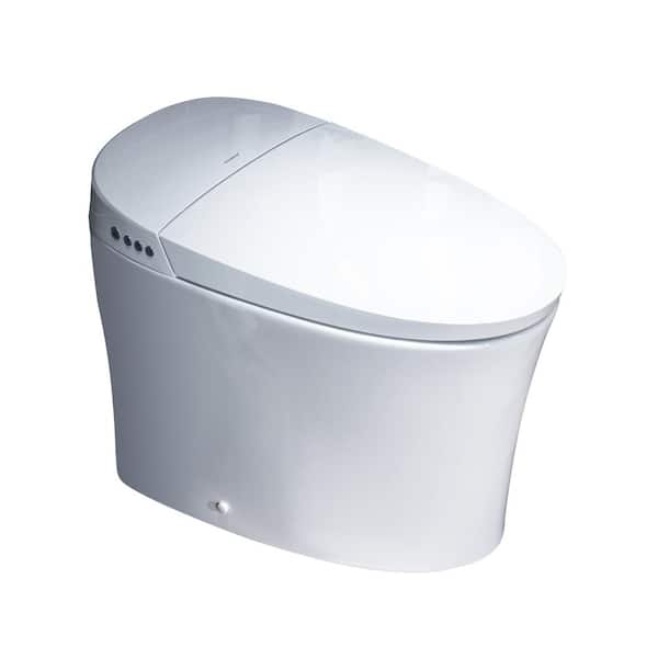 WOODBRIDGE Elongated Bidet Toilet 1.28 GPF in White with Adjustable Sprayer Settings