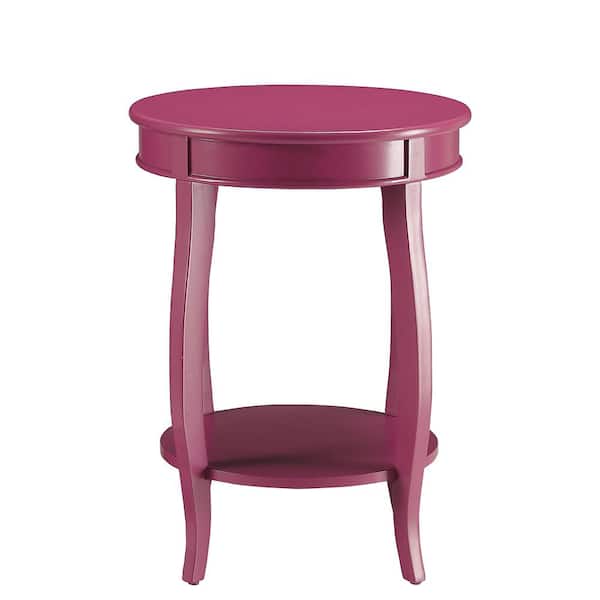 Acme Furniture Aberta 18 in. Purple Finish Round Wood End Table