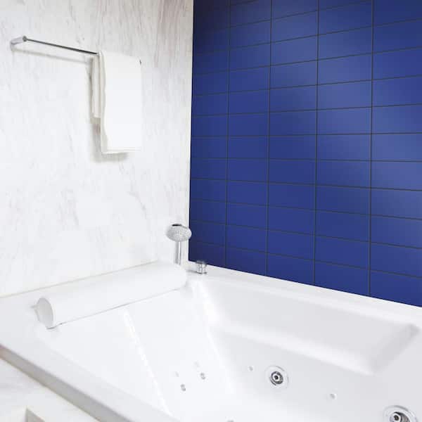 Piscina Brick Cobalt Glossy 4-3/4 in. x 9-5/8 in. Porcelain Floor and Wall Take Home Tile Sample