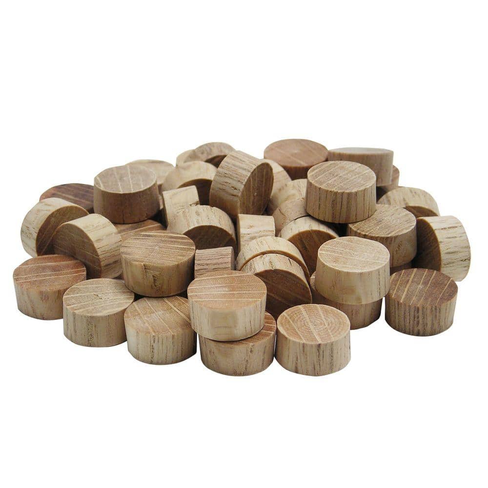 1000 Pcs 3/8" Red Oak Wood Round Head Furniture Plugs Hard Wooden Buttons 