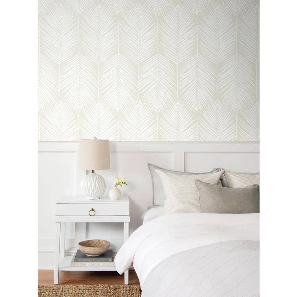 Sea Salt Palm Silhouette Coastal Prepasted Wallpaper Roll