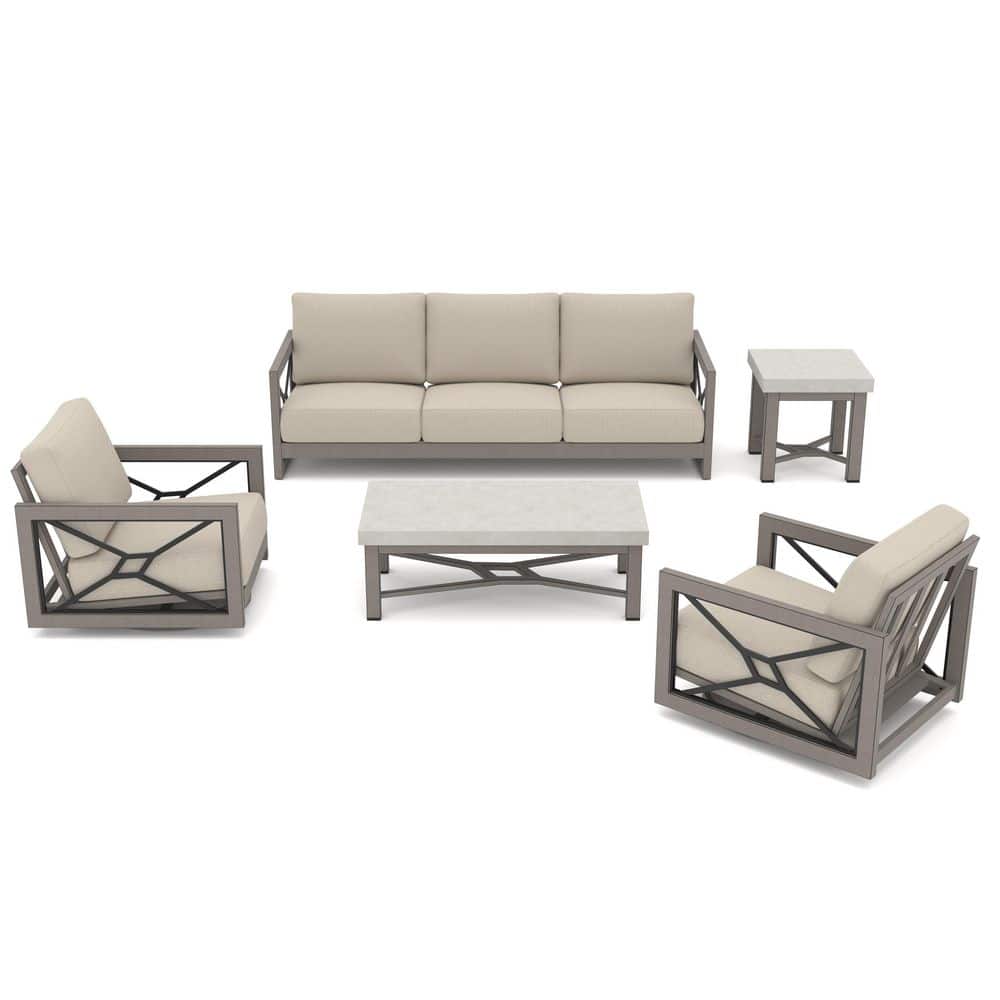 Marindo 5-Piece Aluminum Swivel Outdoor Conversation Set with Sunbrella Cushions price history on PriceWatchPro