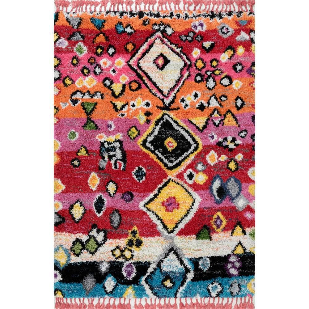 nuLOOM Alane Moroccan Shag Multi 5 ft. x 8 ft. Area Rug OZXL08A