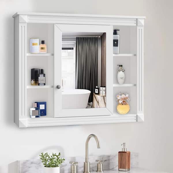 Andrea 35 in. W x 28.7 in. H Large Rectangular Surface Mount Medicine Cabinet with Mirror