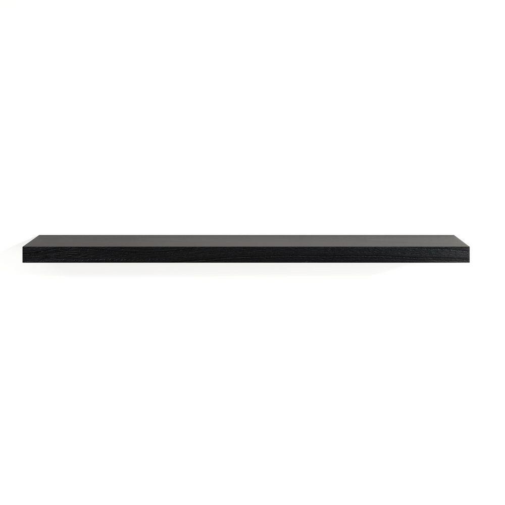 36 in. W x 8.1 in. D Black Solid Wood Wall-Mounted Floating Decorative Wall Shelf with Invisible Bracket price history on PriceWatchPro