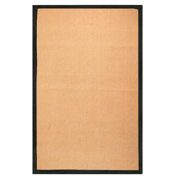 SUPERIOR Classic Jute Black 8 ft. x 10 ft. Natural Indoor Area Rug