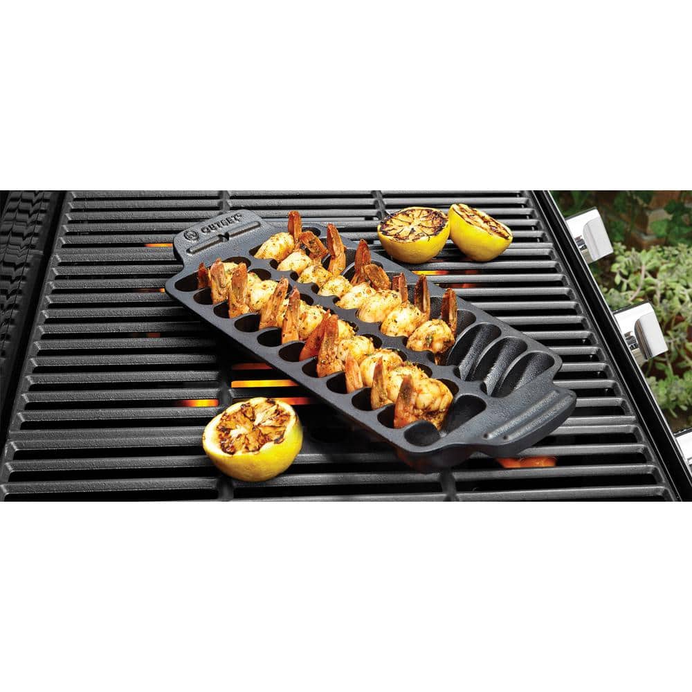 Black Cast Iron Shrimp Grill and Serving Pan