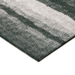 Bravado Black 3 ft. x 5 ft. Geometric Indoor/Outdoor Washable Area Rug