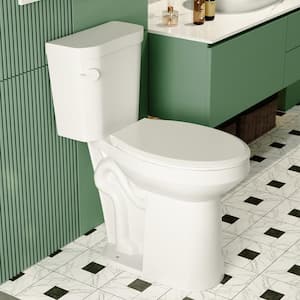 21 in. Tall 2-Piece 1.28 GPF Single Flush Elongated Raised Toilet Comfort Height in White 12 in. Rough in, Seat Included