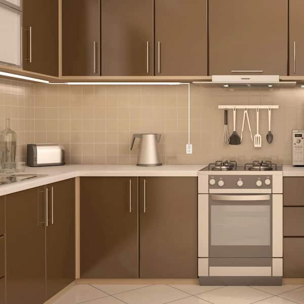 36 in. Plug-In White Integrated LED Linkable 2-Brightness Level Under Cabinet Light Task/Kitchen 5 Selectable White CCT
