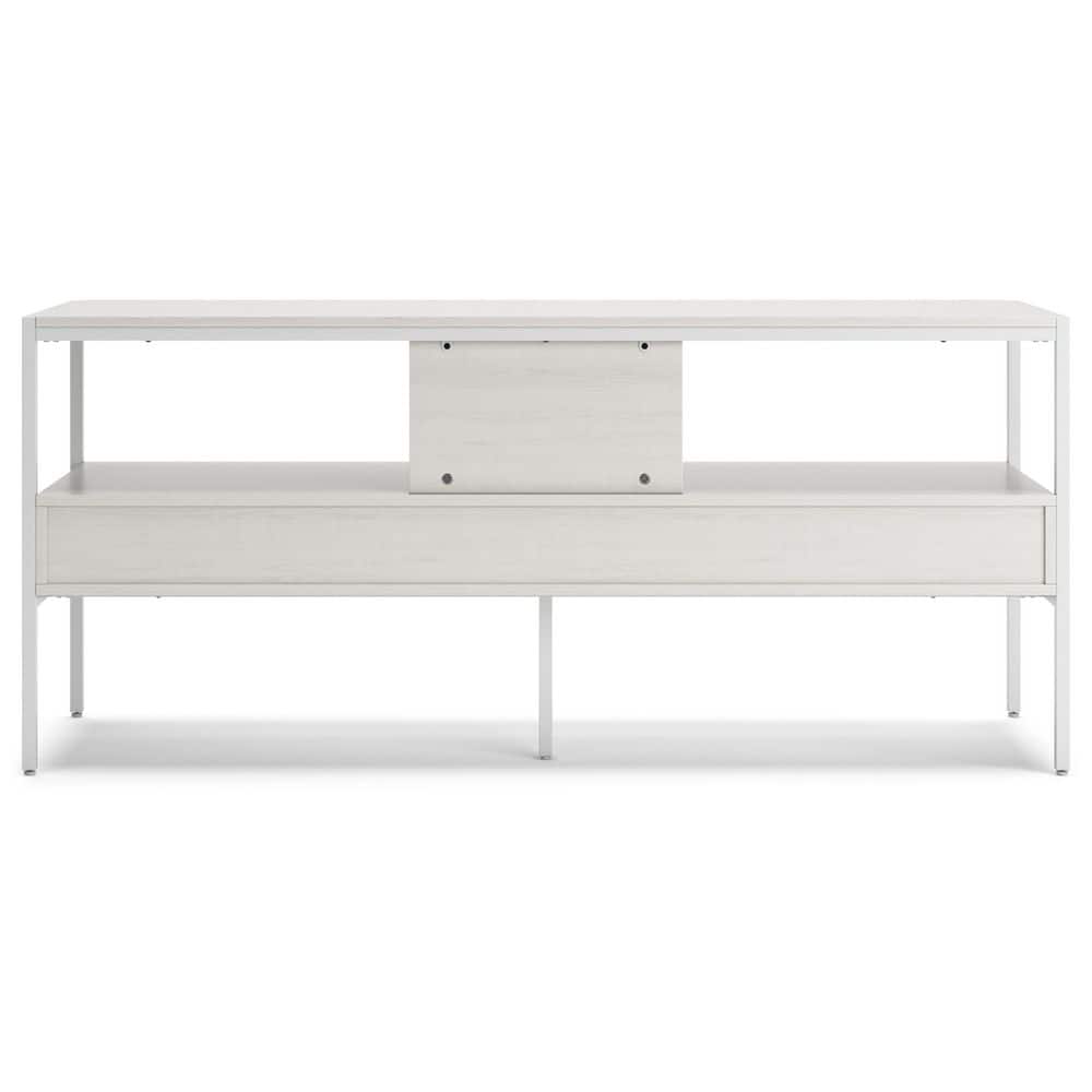 Deznee 60" White Modern TV Stand with Drawers