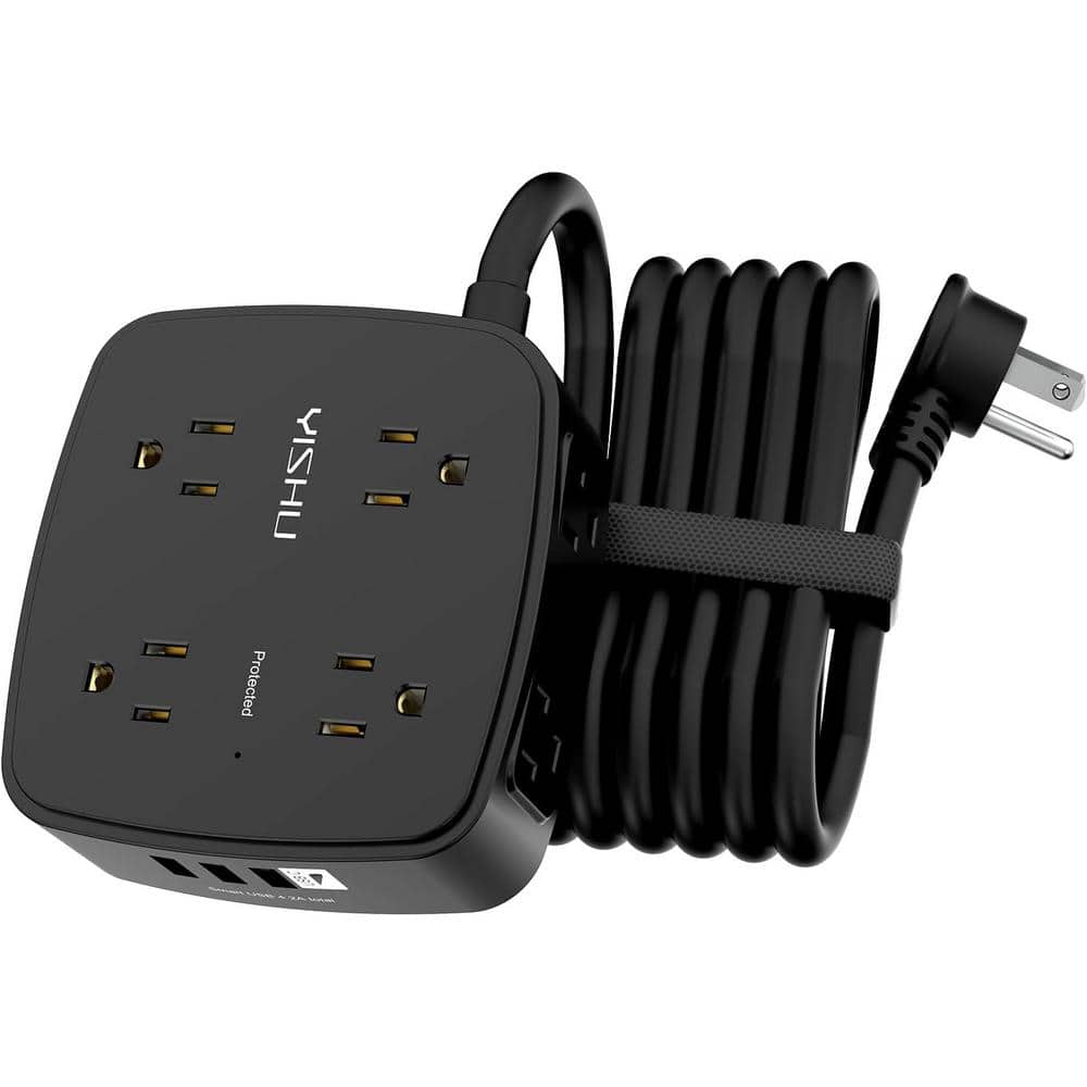 10 ft. 8-Outlets Surge Protector Power Strip with 3-USB and 1-USB-C Ports, ETL Listed in Black price history on PriceWatchPro