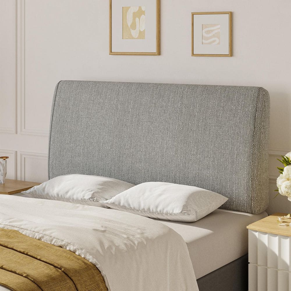 Gray Queen Ergonomic Upholstered Foam Headboard Adjustable Headboard - thumbnail 3