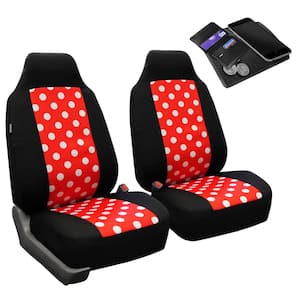 Flat Cloth 47 in x 23 in. x 1 in. Polka Dot Half Set Front Seat Covers