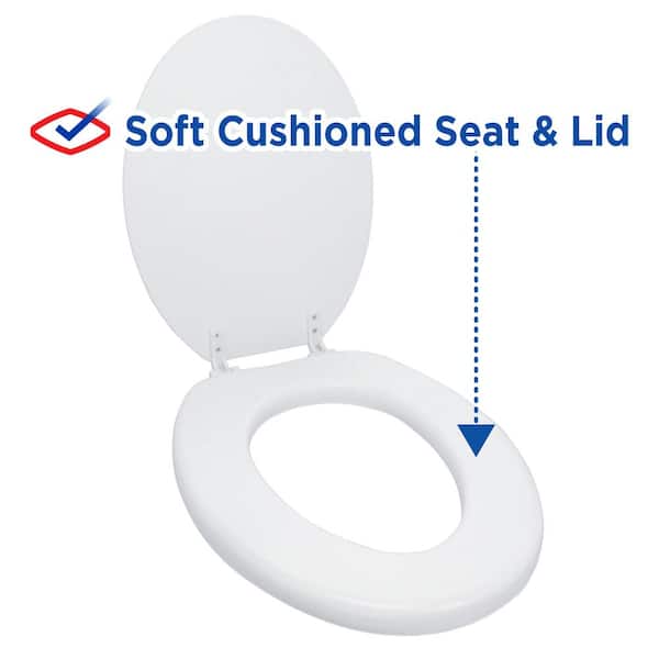Big John Products 2445646-1W Closed Front with Cover Oversize Toilet Seat,  White - Extra Wide Toilet Seat 