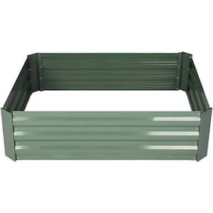 36 in. x 12 in. Green Metal Raised Garden Bed Galvanized Planter Box Anti-Rust Coating for Flowers Vegetables