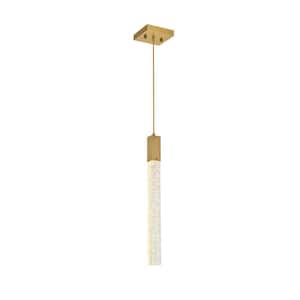 Timeless Home 5 in. 1-Light Satin Gold Pendant Light