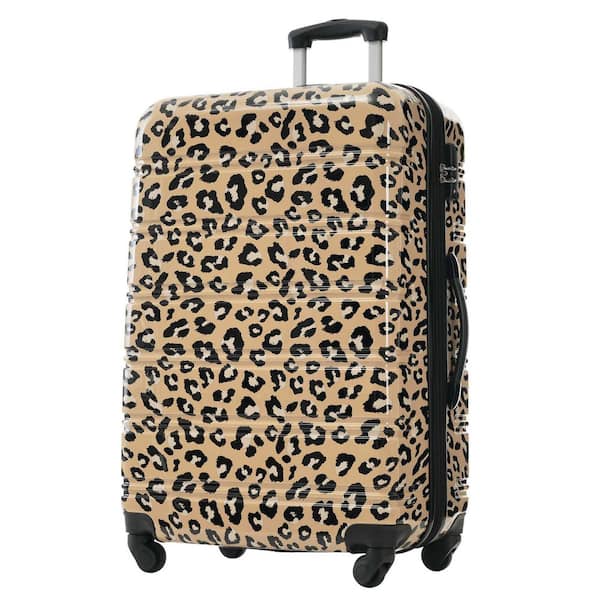 3-Piece Brown Leopard Hardshell Luggage Set with TSA Lock Lightweight
